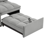 4 in 1 Multi-Function Single Sofa Bed with Storage Pockets Gray