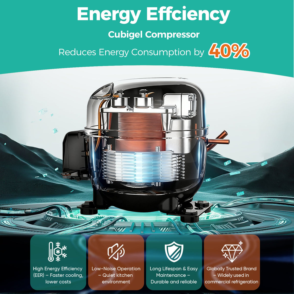 54" Commercial Refrigerator 49 Cu.Ft Stainless Steel 2 Door Reach-In Fridge