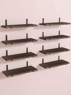 Wood Wall Shelves 15.8” with Metal Brackets – Rustic Floating Shelves | 5/8 Pack