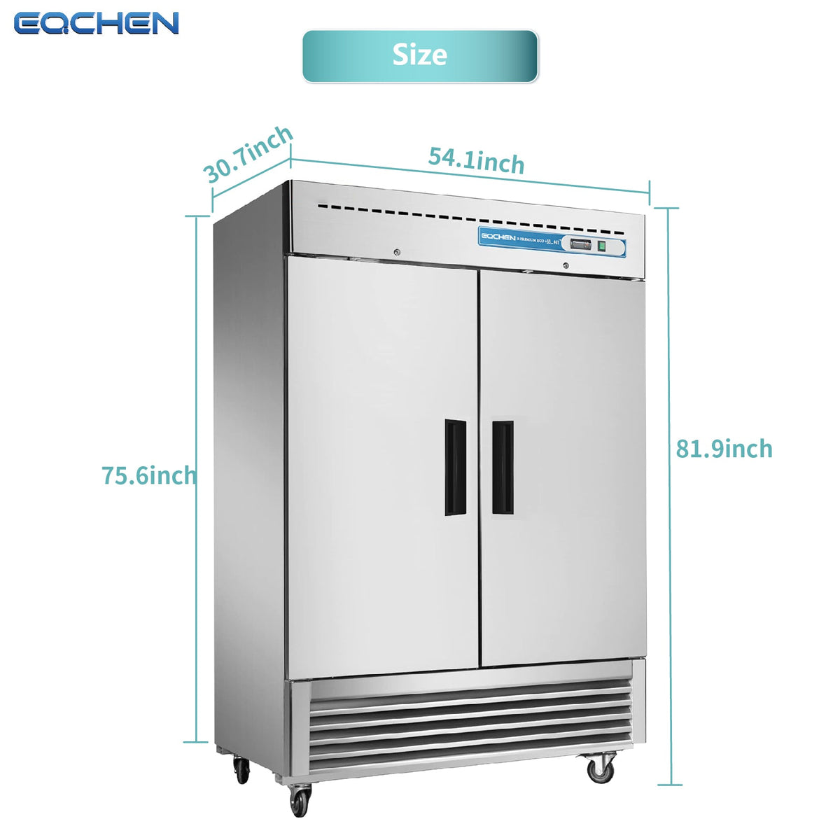 Commercial Reach in Fridge, 2 door 49Cu.ft Stainless Steel Commercial Reach in Upright refrigerator