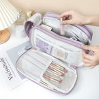Makeup bag with compartments, Multifunctional cosmetic bag women's large capacity, portable storage bag, partition travel toilet bag, makeup bag organizer,