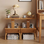 2-Tier Side Table Magazine Rack with Teak Wood Frame