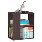 2-Tier Side End Table with Storage Shelves