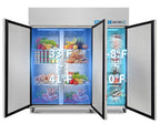 Commercial Reach In Fridge and Freezer Combo, EQCHEN 72" 3 Door Commercial Refrigerator and Freezer Combination