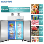 Commercial Reach In Fridge and Freezer Combo, EQCHEN 48" 2 Door Commercial Refrigerator and Freezer Combination