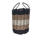 Black, Brown & Tan Five Stripe Rope Basket