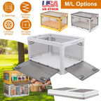 70QT/66L Foldable Storage Bins with Lid 4 Doors Collapsible Stackable Closet Organizer Containers with Lock 4Pcs Wheels