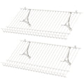 Closet Shelves Wall Mounted Set of 2 Metal Wire Shoe Racks
