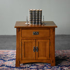Mission Style Solid Oak Nightstand Model - Michael's Cherry Stain