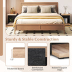 End Table 2-Tier Sofa Side Table with Open Storage Shelf-Oak