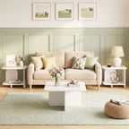 End Table 2-Tier Sofa Side Table with Storage Shelf for Small Space