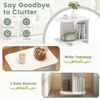 End Table 2-Tier Sofa Side Table with Storage Shelf for Small Space