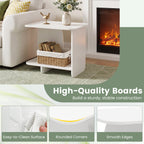 End Table 2-Tier Sofa Side Table with Storage Shelf for Small Space