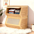 Thin Bamboo Shoe Cabinet with 3 Flip Drawers – Narrow Shoe Storage Organizer