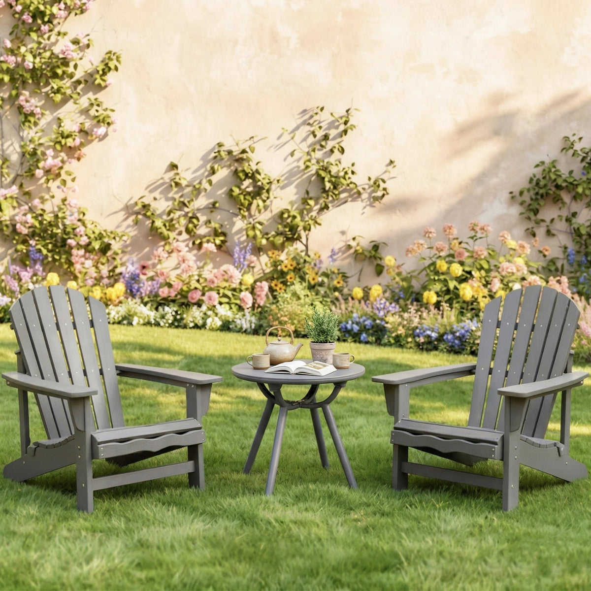 Round Patio Storage Side Table for Poolside and Balcony