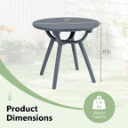 Round Patio Storage Side Table for Poolside and Balcony