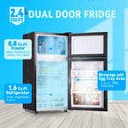 Refrigerator with Top Freezer 2.4Cu.ft Two Door Small Mini Fridge for Person Use with Egg tray, Grey