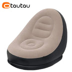 OTAUTAU Inflatable Lounger with Footstool Ottoman Chaise Lounge Recliner Outdoor Portable Camping Couch Garden Chair Pouf SF029
