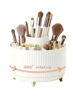 360° Rotating Makeup Organizer - 1pc Plastic Cosmetic Storage with 5