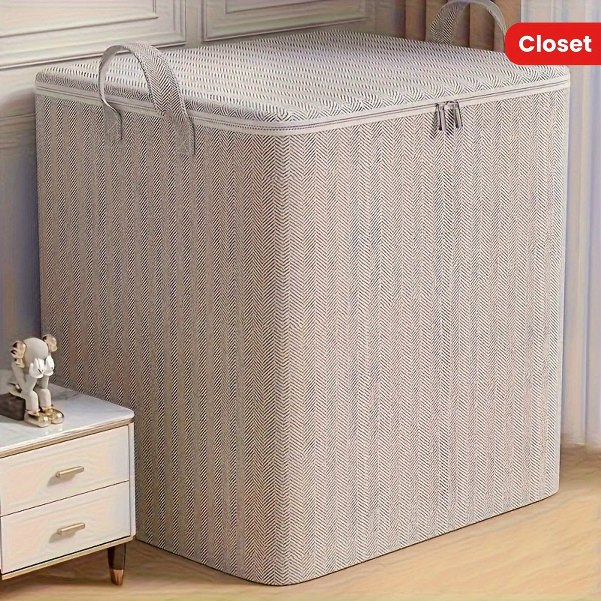 Extra Large Storage Box with Lid Modern Space Saving Design Durable for Clothes Bedding Home Organization Wardrobe Moving