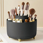 360° Rotating Makeup Organizer - 1pc Plastic Cosmetic Storage with 5