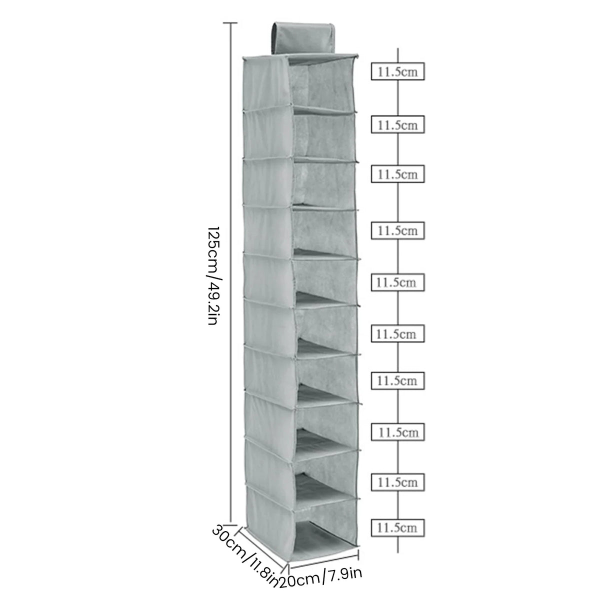 Hanging Shoe Organizer Non-woven Shoe Storage Shelf 10-Layer Foldable Hanging Shoe Rack Space Saving for Home Bedroom Closet
