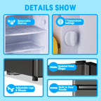 Refrigerator with Top Freezer 2.4Cu.ft Two Door Small Mini Fridge for Person Use with Egg tray, Grey