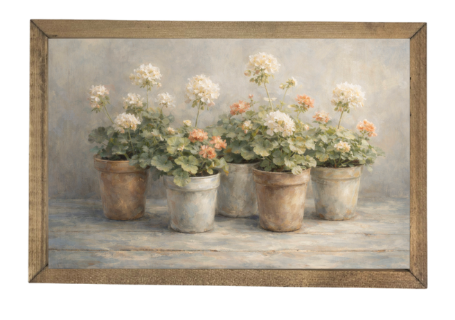 Potted Blooms Framed Art