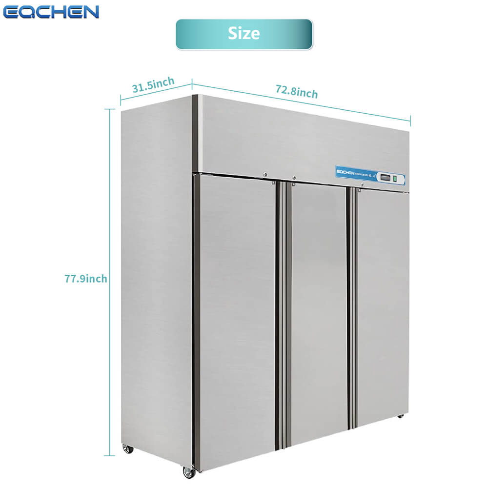 Commercial Reach in Fridge, 3 door 54 Cu.ft  Stainless Steel Commercial Reach in Solid door Upright refrigerator