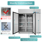 Commercial Reach in Fridge, 3 door 54 Cu.ft  Stainless Steel Commercial Reach in Solid door Upright refrigerator
