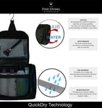 The Fine Living Co. Portable Hanging Shower Caddy Organizer Bag Quick Dry Mesh Shower Caddy Tote Bag Pouch with Metal Hook for Bathroom College Dorm Camp Gym Camping Toiletry Bath (12”x3”x8”)