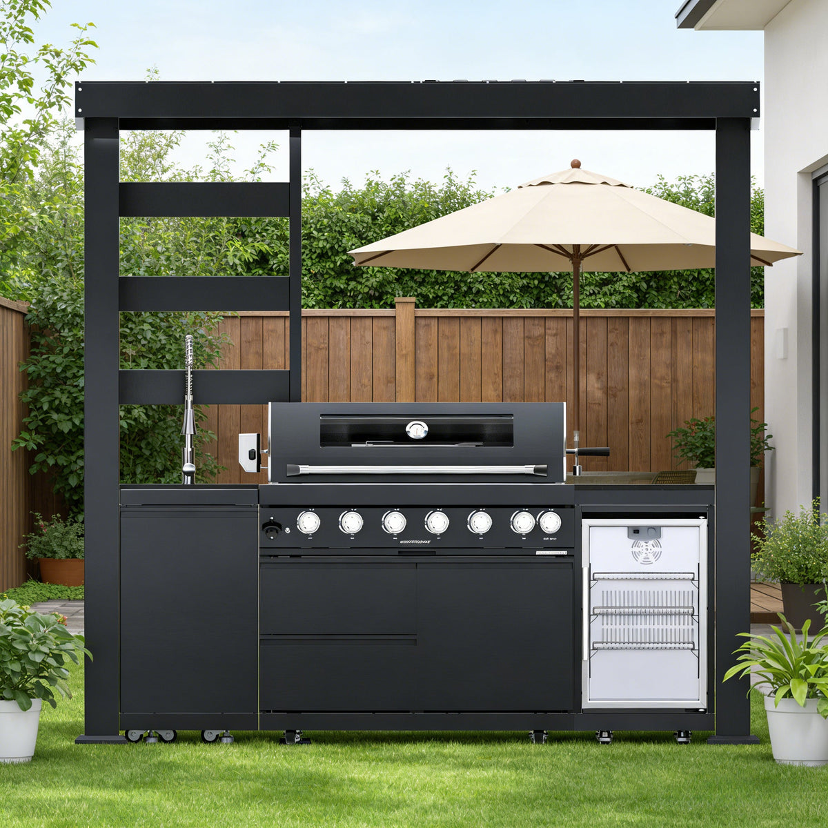 94-Inch Deluxe Stainless Steel Gas Outdoor Kitchen Barbecue Grill