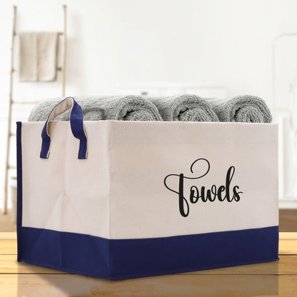Personalized Canvas Storage Tote Bag Nursery Storage Towel Storage Kids Toy Storage Cloth Storage Storage Bin Storage Tubs Mudroom Storage