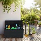 75 Gallon Heavy-Duty Outdoor Deck Box – Waterproof Patio Storage Box with Hinged Lid, Lockable & Easy Assembly