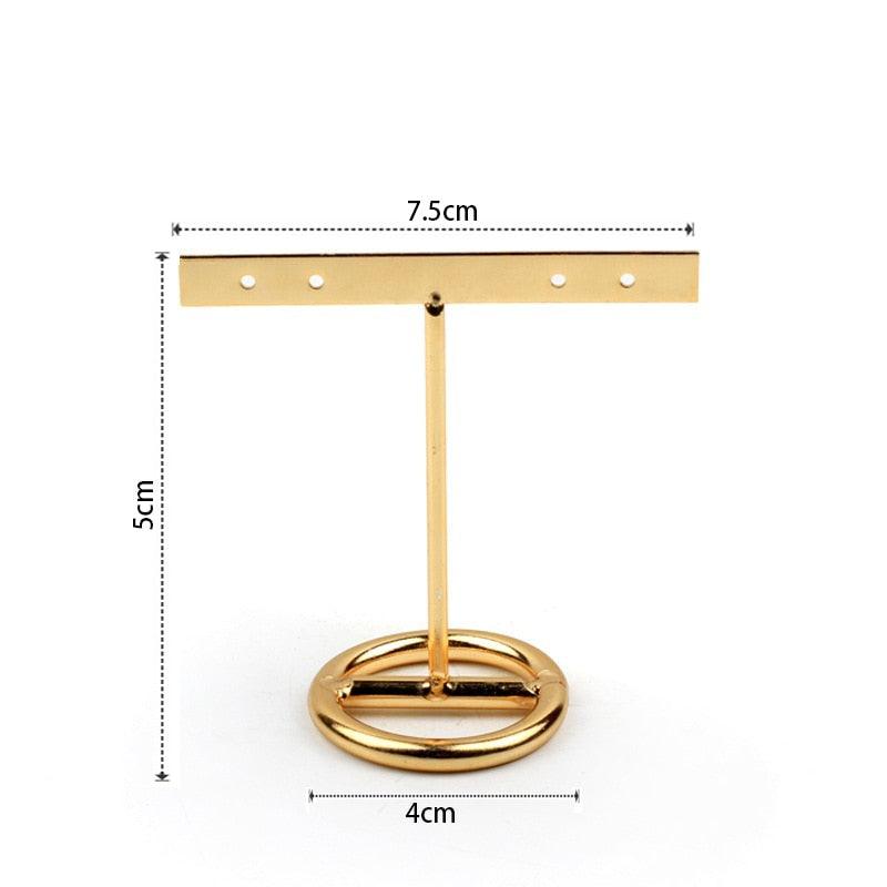 Jewelry Organizer Wooden Rack Bracelet Earring Holder Display Decoration Stand Earring Support Display Decoration Rack Small Jewelry Display Holder T-Shaped Iron Fashion Home Bracelet Pendant Jewelry Storage Shelf Stand for Woman Girls