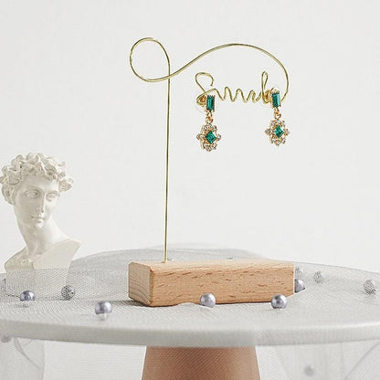 Jewelry Organizer Wooden Rack Bracelet Earring Holder Display Decoration Stand Earring Support Display Decoration Rack Small Jewelry Display Holder T-Shaped Iron Fashion Home Bracelet Pendant Jewelry Storage Shelf Stand for Woman Girls
