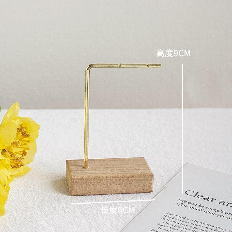 Jewelry Organizer Wooden Rack Bracelet Earring Holder Display Decoration Stand Earring Support Display Decoration Rack Small Jewelry Display Holder T-Shaped Iron Fashion Home Bracelet Pendant Jewelry Storage Shelf Stand for Woman Girls