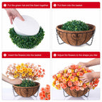 Ivydale Artificial FallFlowers Basket Silk Morning Glory Eucalyptus UV Resistant