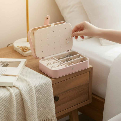 Small Jewelry Organizer Box Travel Case for Rings and Earrings