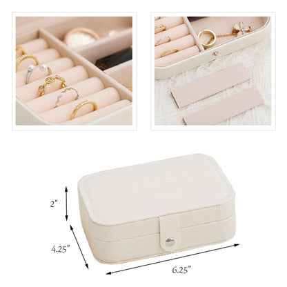 Small Jewelry Organizer Box Travel Case for Rings and Earrings