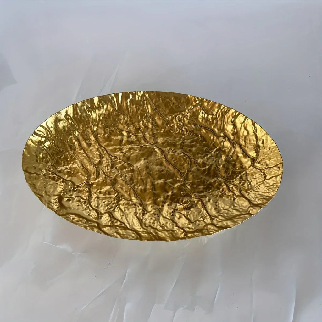 Storage Tray - Hammered Golden Metal